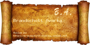 Brandschott Avarka névjegykártya